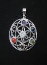 Chakra Flower of Life Metal Pendant